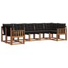 vidaXL Set de canapele de exterior cu pernă 7 pcs Natural și Negru