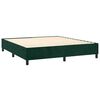 vidaXL Pat box spring cu saltea, verde &icirc;nchis, 160x200 cm, catifea