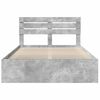 vidaXL Cadru de pat cu headboard Beton 140 x 190 cm Lemn de pin masiv