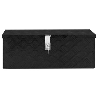 vidaXL Cutie de depozitare, negru, 70x31x27 cm, aluminiu