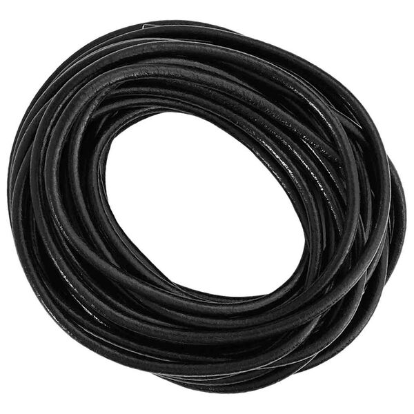 vidaXL Cord din Piele Negru &Oslash;5 mm x 5 m Piele