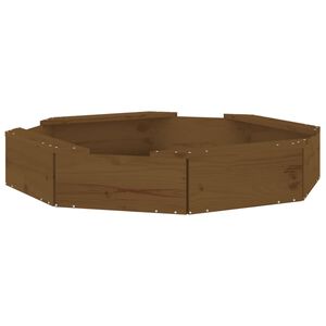 vidaXL Cutie de nisip cu scaune octogonale, maro miere, lemn masiv pin