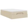 vidaXL Cadru de pat otoman cu saltea cremă 120x190 cm țesătură