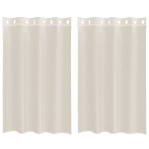 vidaXL Perdele Voile cu Oelii 2 buc Crem 140x175 cm