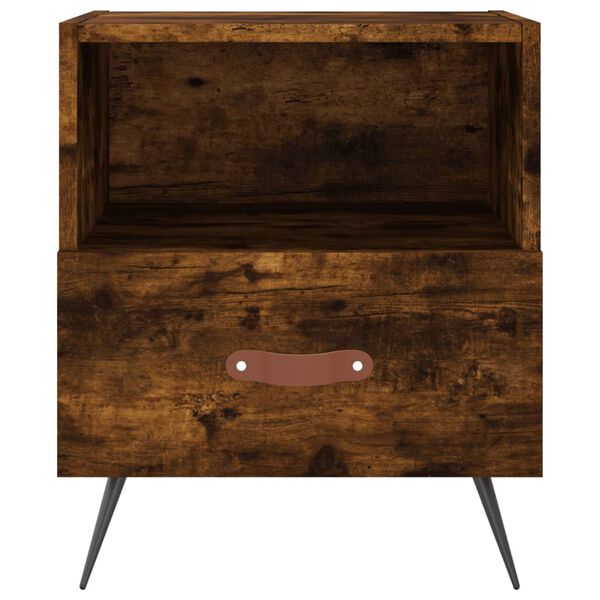 vidaXL Noptieră, stejar fumuriu, 40x35x47,5 cm, lemn compozit