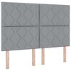 vidaXL Cadru de pat cu headboard Gri deschis 160 x 200 cm țesătură