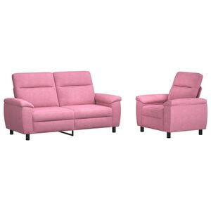 vidaXL Set de canapea 2 pcs Roz Țesătură
