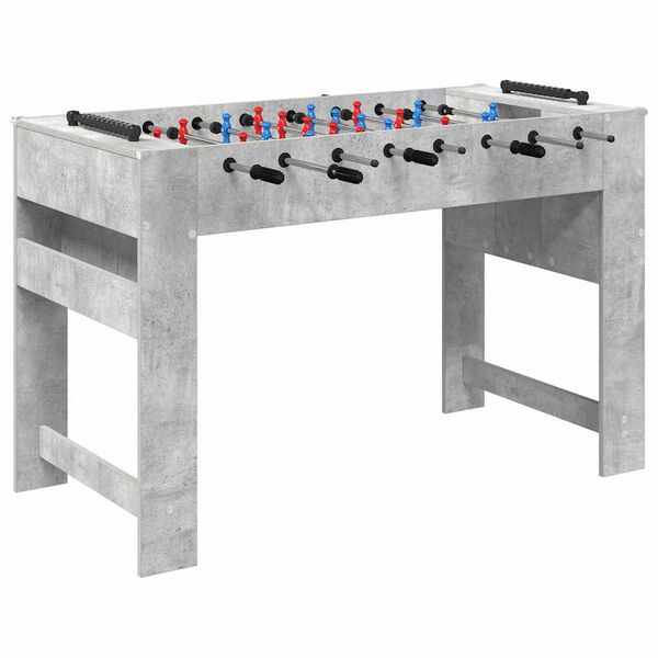 vidaXL Masă de Foosball Gri Beton 125 x 60,5 x 80 cm Lemn compozit