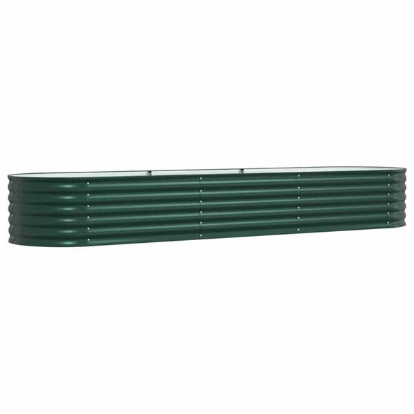 vidaXL Strat înălțat de grădină Verde 320 x 80 x 44 cm Oțel