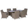 vidaXL Set mobilier de exterior, 7 piese, maro, poliratan