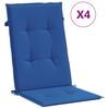 vidaXL Perne scaun spătar &icirc;nalt, 4 buc., albastru, 120x50x3 cm, textil