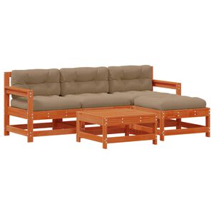 vidaXL Set de lounge pentru grădină 5 pcs Maro Ceară Lemn masiv de pin