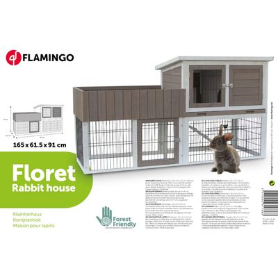 FLAMINGO Cușcă de iepuri Floret Urban, maro, 165x61,5x91 cm