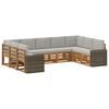 vidaXL Set de canapele de exterior 9 buc. Natural și gri deschis