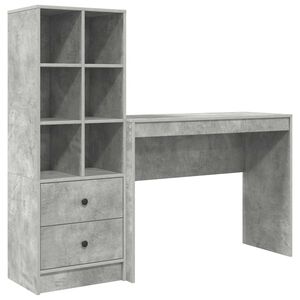 vidaXL Birou Gri din beton 145,5 x 40 x 127 cm 2 buc.