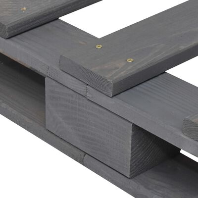 vidaXL Cadru de pat din paleți, gri, 200 x 200 cm, lemn masiv de pin