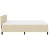 vidaXL Pat cu arcuri cu saltea cu headboard Crem 160 x 200 cm țesătură