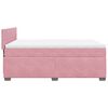 vidaXL Pat box spring cu saltea, roz, 160x200 cm, catifea