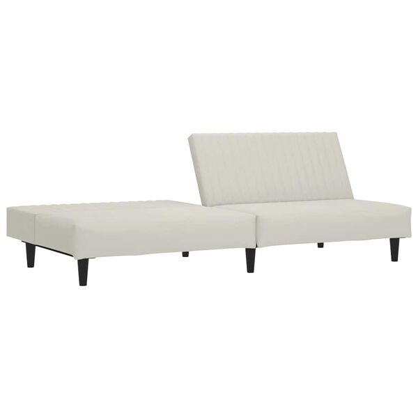 vidaXL Canapea extensibilă cu 2 locuri, crem, catifea