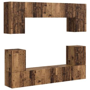 vidaXL Set comodă TV Pe perete 5 pcs Lemn Vechi Lemn compozit