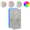 vidaXL Comodă TV de perete cu lumini LED, gri beton, 30,5x35x70 cm
