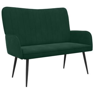 vidaXL Canapea cu 2 locuri Verde &icirc;nchis 115 x 61 x 87 cm Catifea
