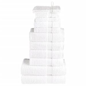 vidaXL Set de prosoape premium SOLUND, 12 piese, alb, 600 g/m&sup2;