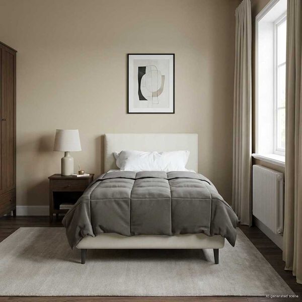 vidaXL Pilotă de vară Patos Gri deschis 140 x 220 cm Microfibră