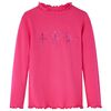 vidaXL Tricou pentru copii cu m&acirc;neci lungi, roz aprins, 116