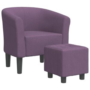 vidaXL Fotoliu tip cuvă cu taburet, violet, material textil