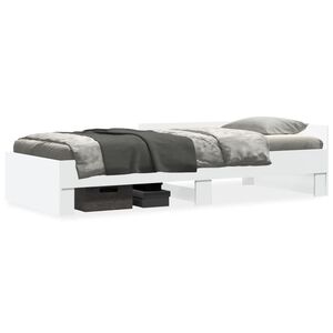 vidaXL Cadru de pat, alb, 100x200 cm, lemn prelucrat