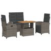 vidaXL Set mobilier de grădină cu perne, 4 piese, gri, poliratan
