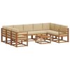 vidaXL Set de canapele de exterior cu pernă 10 pcs Natural și Bej