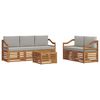 vidaXL Set de canapele de exterior 6 buc. Natural și gri deschis
