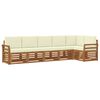vidaXL Set de canapele de exterior 6 buc. Natural și Crem Poliester