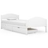 vidaXL Cadru de pat cu 2 sertare, alb, 100x200 cm, lemn masiv de pin