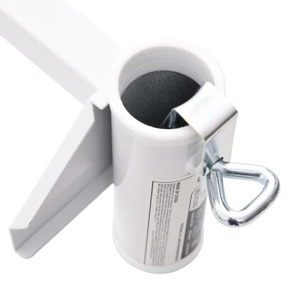 vidaXL Clemă de umbrelă pentru balcon, alb, 38 mm, oțel