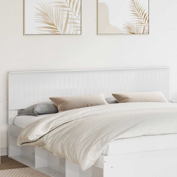 vidaXL Tăblie cap Alb Lucios 200 cm Lemn compozit