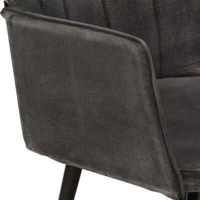 vidaXL Scaun cu spătar și taburet, negru vintage, pânză