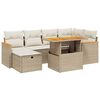 vidaXL Set canapele de grădină, 7 piese, cu perne, bej, poliratan