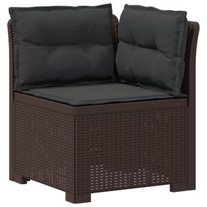 vidaXL Canapea de Grădină cu 1 Loc cu Perne Aspect Rattan PP Maro