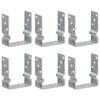 vidaXL Ancore de gard, 6 buc., argintiu, 12x6x15 cm, oțel galvanizat