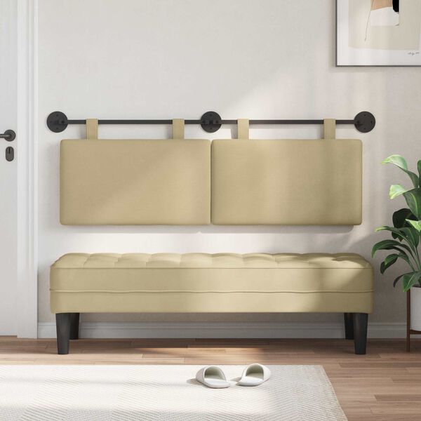 vidaXL Cap de pat suspendat Simplu Verde deschis gri 150 x 55 x 5 cm