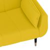 vidaXL Canapea extensibilă cu 2 locuri, 2 perne, galben, catifea