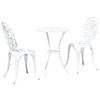vidaXL Set Bistro de Grădină 3 buc. Alb Aluminiu