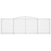 vidaXL Coșuri gabion arcuite 7 buc, 400x50x120/140 cm, fier galvanizat