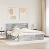 vidaXL Cadru de pat cu headboard Beton 180 x 200 cm Lemn de pin masiv