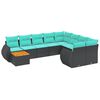 vidaXL Set canapele de grădină cu 10 piese și perne, poliratan negru