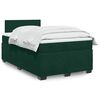 vidaXL Pat box spring cu saltea, verde &icirc;nchis, 120x190 cm, catifea