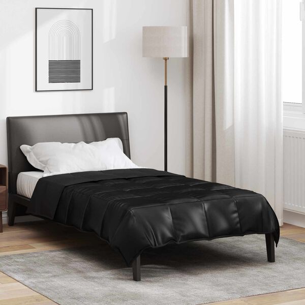 vidaXL Pilotă de vară Negru 220 x 135 cm Satin și Microfibra